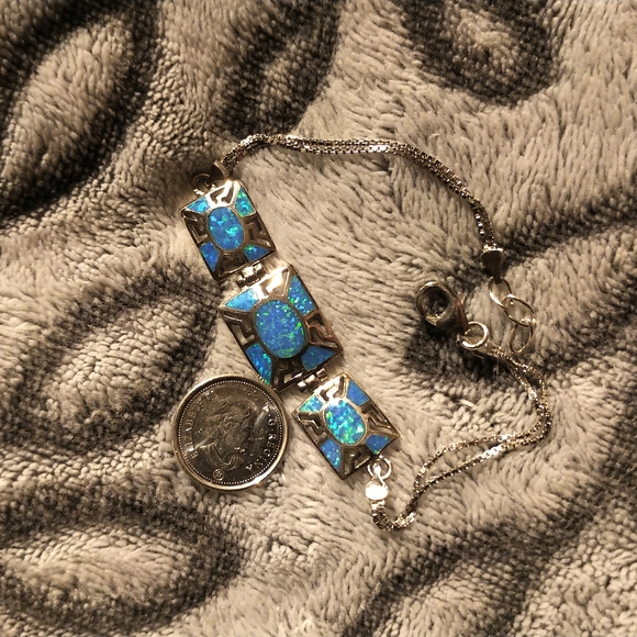 Sterling silver and opal bracelet - Picture 5 of 6